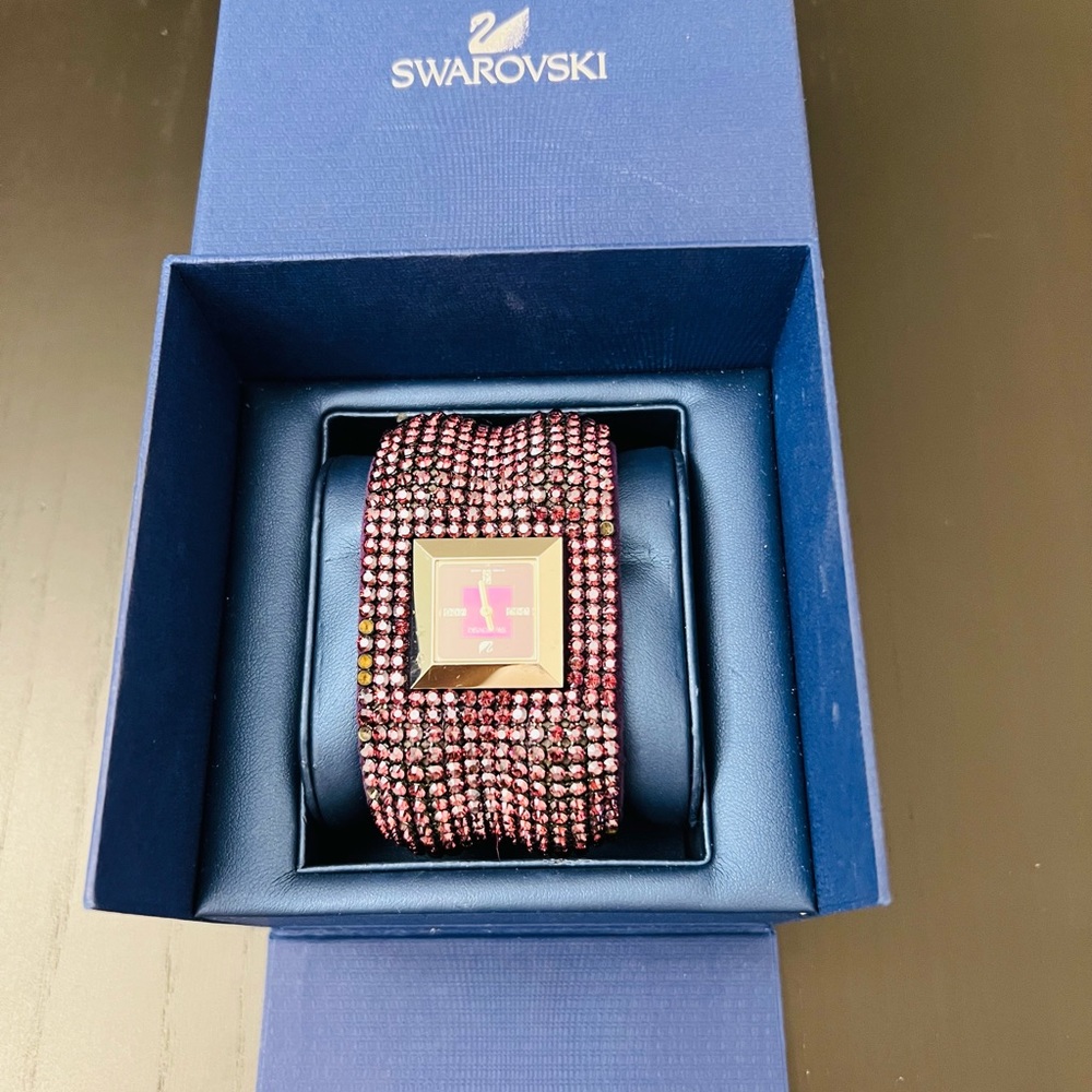 Swarovski Elis mesh purple cuff small watch $199